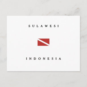 Sulawesi Indonesia Scuba Dive Flag Briefkaart