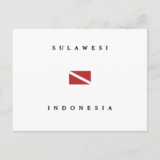 Sulawesi Indonesia Scuba Dive Flag Briefkaart (Voorkant)