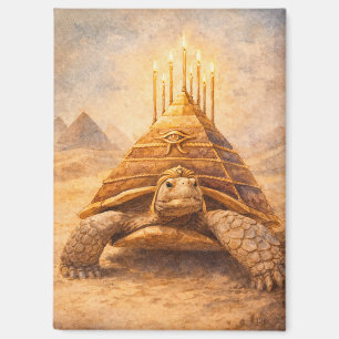 Sulcata Landschildpad Egyptische piramide verjaard Magneet