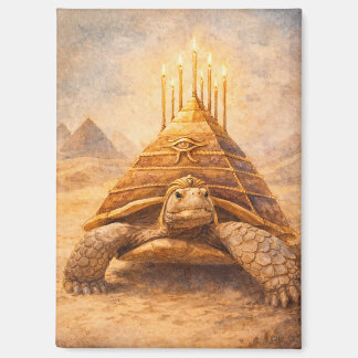 Sulcata Landschildpad Egyptische piramide verjaard Magneet