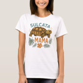 Sulcata Mama Tortoise Mom Gift voor haar T-shirt (Voorkant)
