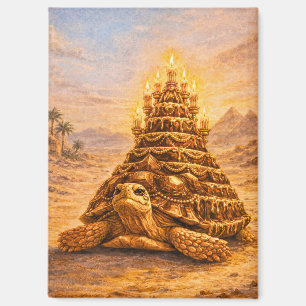 Sulcata schildpad koningin piramide verjaardagstaa magneet