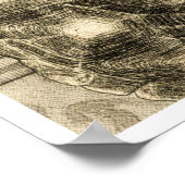 Sulcata Tortoise Art Nouveau Ink Sepia drawing Poster (Hoek)