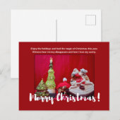 Sulcata Tortoise en Santa Claus Kerstcitaat Briefkaart (Voorkant / Achterkant)