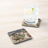 Sulcata Tortoise Face Close-up Beverage Bier Onderzetter (Rechterzijde)