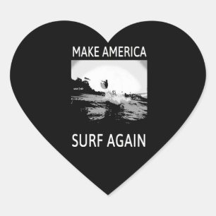Sulfering Lover Maak weer Amerikaans Surf Hart Sticker