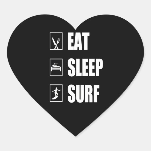 Sulfing Lover| Eet Slaap Surfen Hart Sticker (Voorkant)