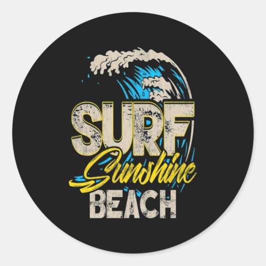 Sulflagerbedekking | Zonnestrand Surf Ronde Sticker (Voorkant)