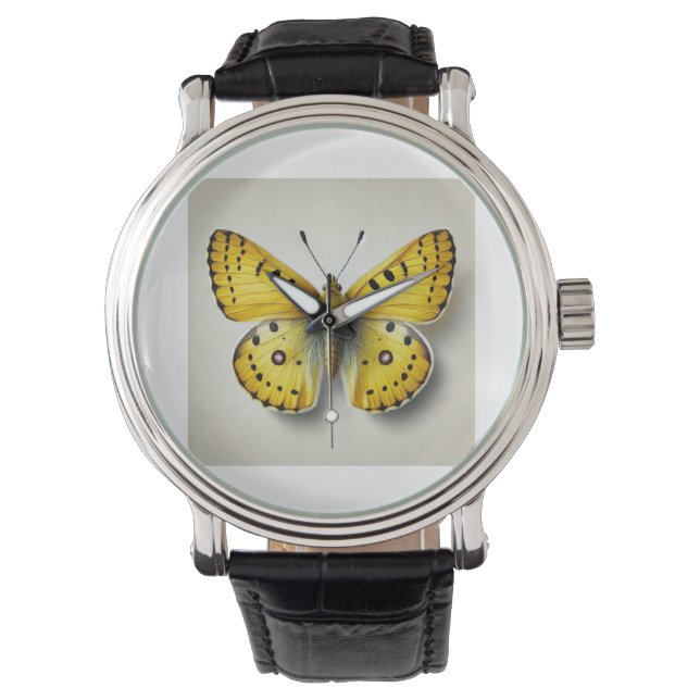 Sulfur Butterfly 131024IREF245 - Watercolor Horloge (Voorkant)