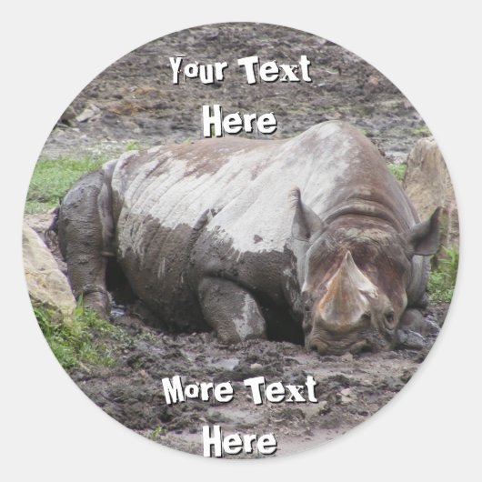 Sulking Rhino Stickers (Voorkant)