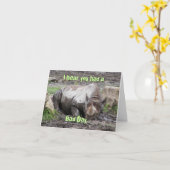 sulking rhino-Wenskaart Kaart (Gele Bloem)