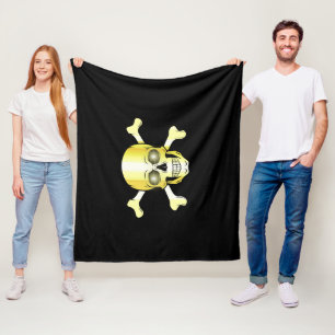 Sull Crossbones/Jolly roger/Pirate/gold/black Fleece Deken