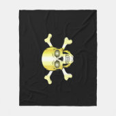 Sull Crossbones/Jolly roger/Pirate/gold/black Fleece Deken (Voorkant)