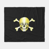 Sull Crossbones/Jolly roger/Pirate/gold/black Fleece Deken (Voorkant (Horizontaal))