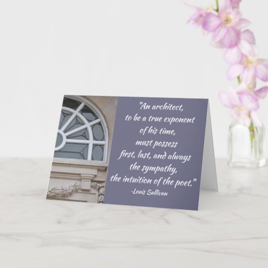 Sullivan Architect Afstuderen Wenskaart Kaart (Orchidee)