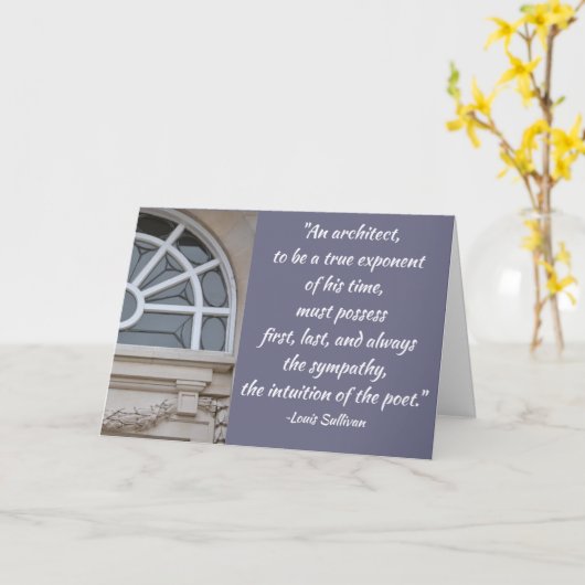 Sullivan Architect Afstuderen Wenskaart Kaart (Gele Bloem)