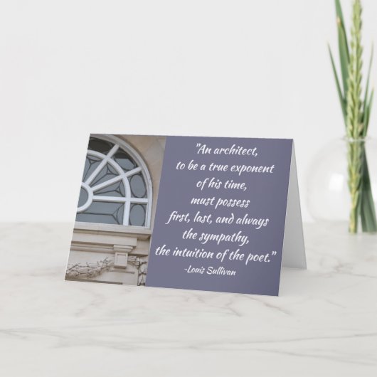 Sullivan Architect Afstuderen Wenskaart Kaart (Voorkant)