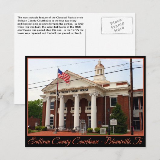 Sullivan County Courthouse - Blountville, TN Briefkaart (Voorkant / Achterkant)