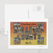 Sullivan County, New York - Large Letter Scenes Briefkaart (Voorkant / Achterkant)