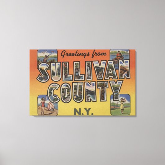 Sullivan County, New York - Large Letter Scenes Canvas Afdruk (Voorkant)