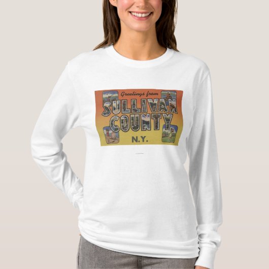 Sullivan County, New York - Large Letter Scenes T-shirt (Voorkant)