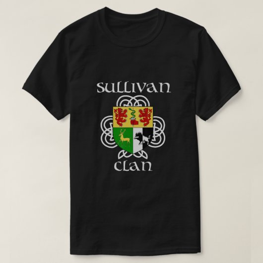 Sullivan Family Crest Coat of Arms T-shirt (Design voorkant)