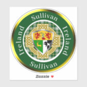 Sullivan Ierse Schild/Celtisch Kruis Persoonlijk Sticker (Vel)