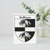 Sullivan wapenschild/familiewapen briefkaart (Staand voorkant)