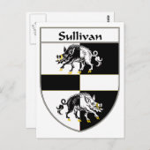 Sullivan wapenschild/familiewapen briefkaart (Voorkant / Achterkant)