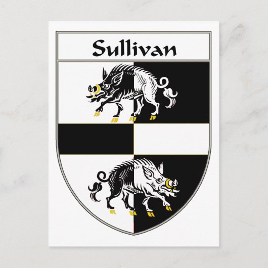 Sullivan wapenschild/familiewapen briefkaart (Voorkant)
