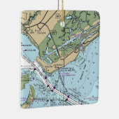 Sullivan's Island South Carolina Chart Keramisch Ornament (Rechts)
