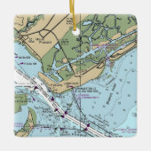 Sullivan's Island South Carolina Chart Keramisch Ornament (Voorkant)