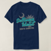 Sullivans Island South Olina  Script Palmet T-shirt (Design voorkant)