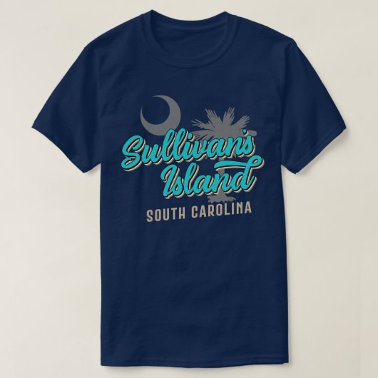 Sullivans Island South Olina  Script Palmet T-shirt (Design voorkant)