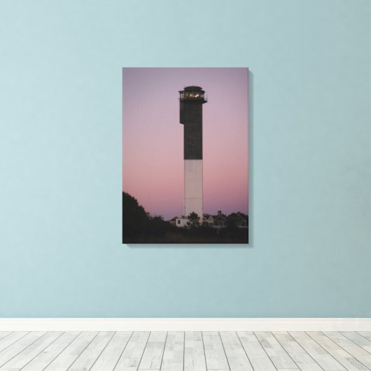 Sullivan's Island Vuurtoren en Sunset Sky Canvas Afdruk (Insitu (Houten vloer))