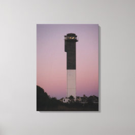 Sullivan's Island Vuurtoren en Sunset Sky Canvas Afdruk