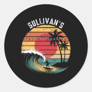 Sullivan's South Carolina strand surfen Ronde Sticker