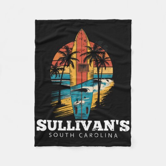 Sullivan's South Carolina Surfboard Surfing Retro  Fleece Deken (Voorkant)