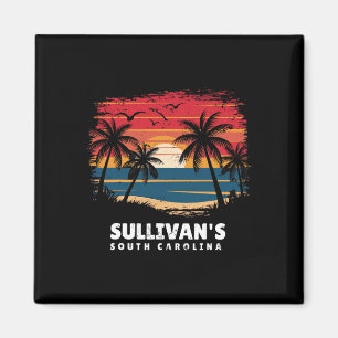 Sullivan's South Carolina Surfboarder Palmboom Zo Magneet