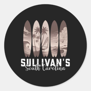 Sullivan's South Carolina Surfplank Mannen Vrouwen Ronde Sticker
