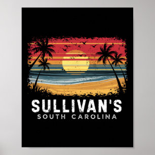 Sullivan's South Carolina Surfplank Strand  Poster