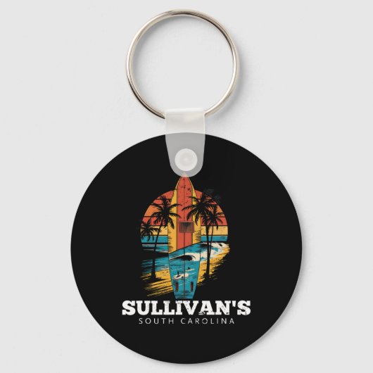 Sullivan's South Carolina Surfplank Surfen Retro Sleutelhanger (Voorkant)