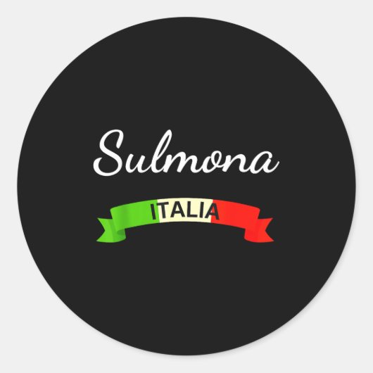 Sulmona Italy Flag Italia Souvenir Gift Matching I Ronde Sticker (Voorkant)