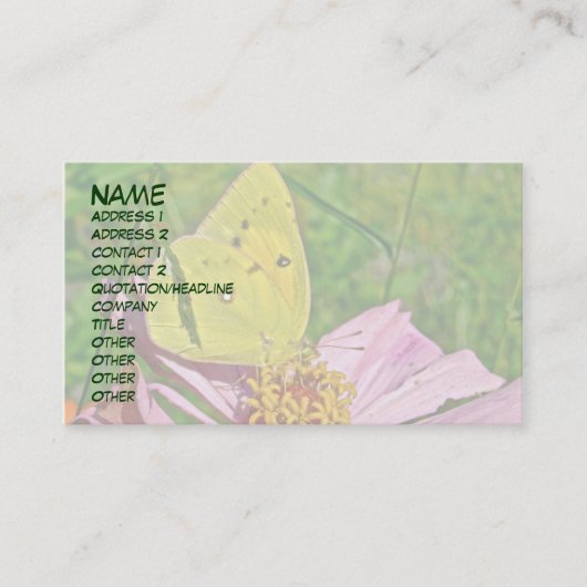 Sulpher Butterfly Visitekaartje (Voorkant)