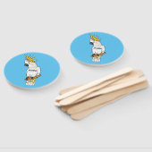 Sulphur-crested cockatoo bird cartoon illustration handwaaier (Niet-gemonteerd)