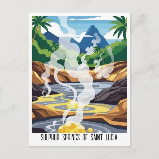 Sulphur Springs of Saint Lucia Travel Briefkaart (Voorkant)