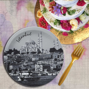 Sultan Ahmed & Istanbul panorama, Turkije / parti Papieren Bordje
