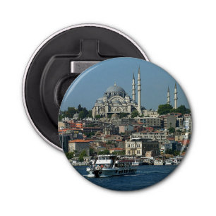 Sultan Ahmed & Istanbul panorama, Turkije / partij Button Flesopener
