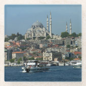 Sultan Ahmed & Istanbul panorama, Turkije / partij Glazen Onderzetter (Voorkant)