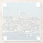 Sultan Ahmed & Istanbul panorama, Turkije / partij Glazen Onderzetter (Achterkant)